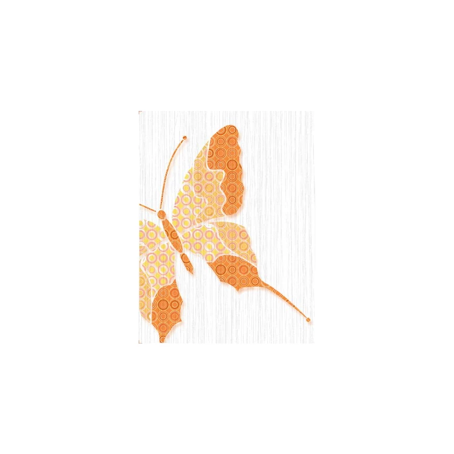 Декор Нефрит-Керамика Кураж Бабочки оранжевый 95-74-45-35-15 132х25 см