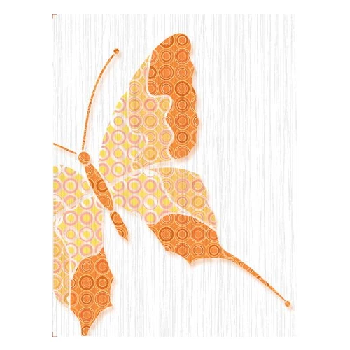 Декор Нефрит-Керамика Кураж Бабочки оранжевый 95-74-45-35-15 132х25 см