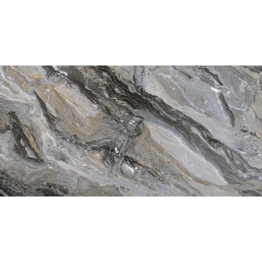 Керамогранит Fanal Orobico Black SShine 33 черный 120х60 см