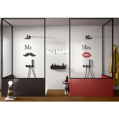 Плитка настенная Imola Ceramica Bubble BBBL 73N глянцевая черная 30х7,5 см