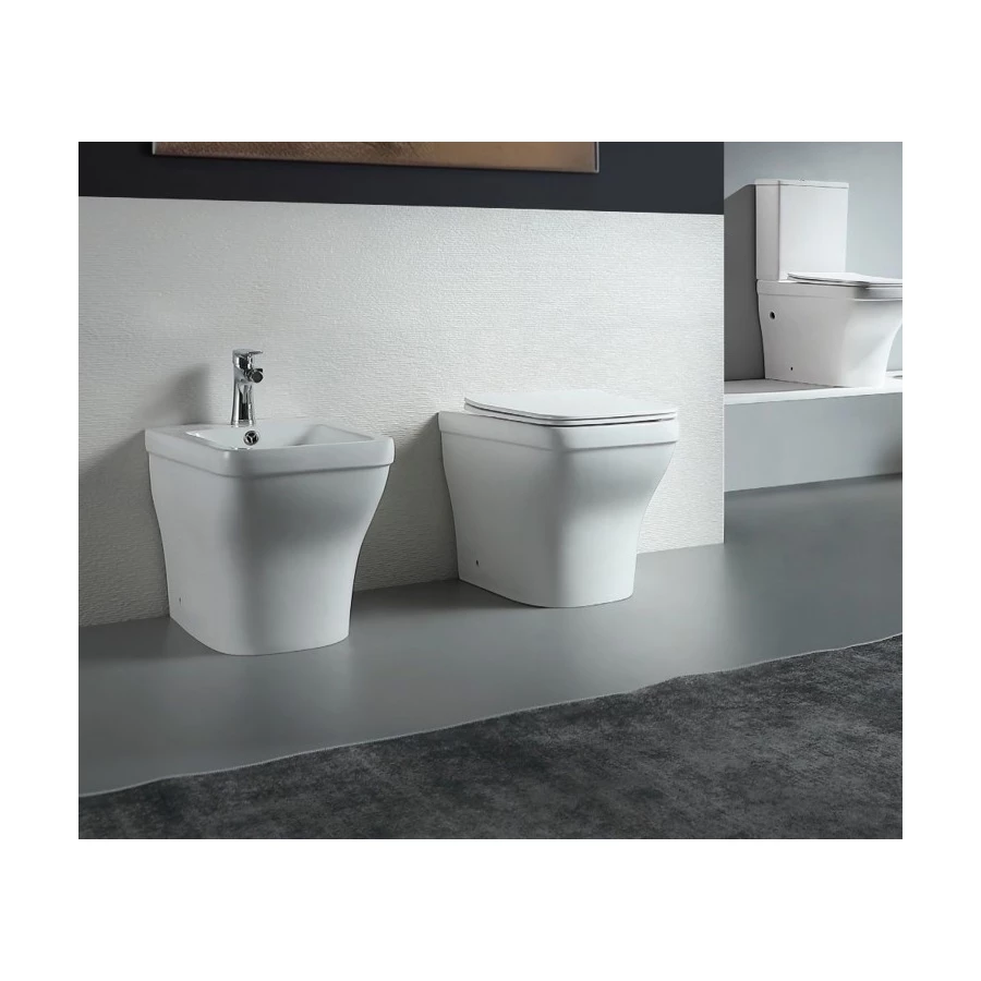 Унитаз приставной Aquatek Амадео безободковый тонкое сиденье с механизмом плавного закрывания крепеж AQ1964-00 56х36,5х40 см