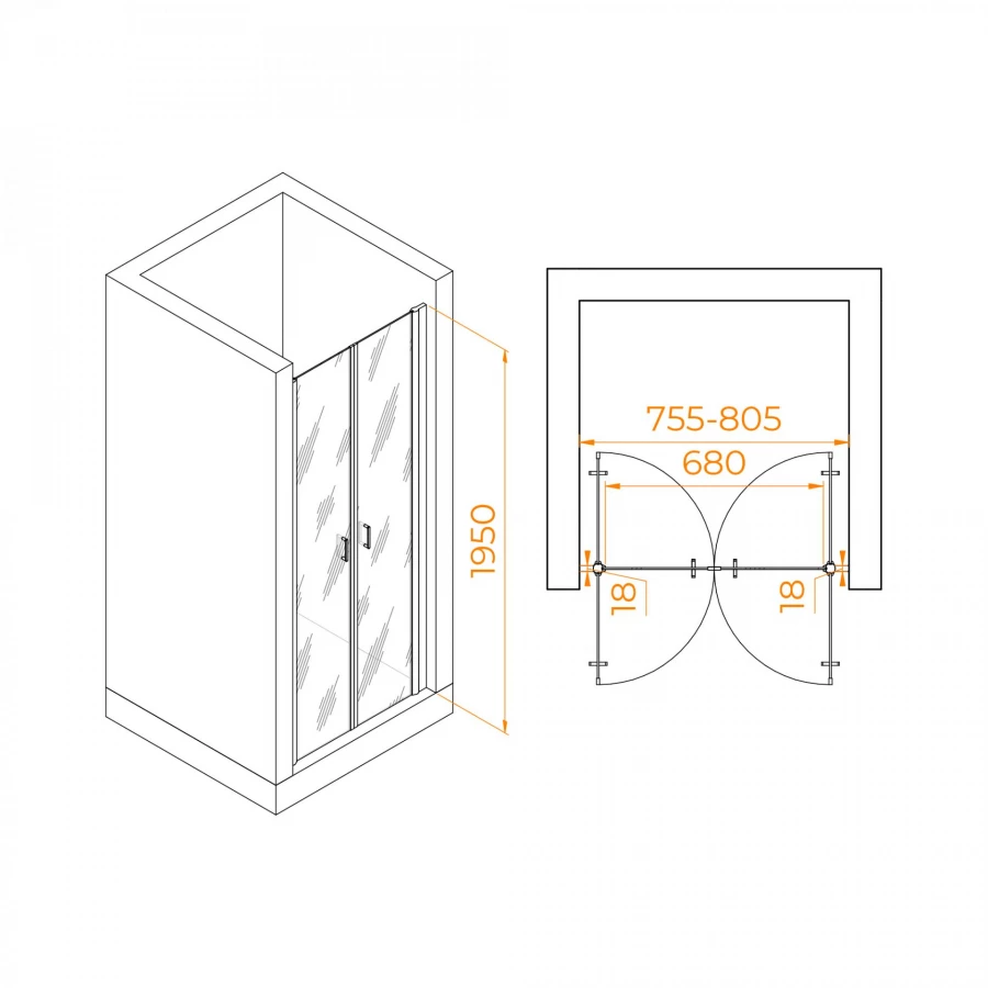 Душевая дверь RGW PA-104 800 060810408-11