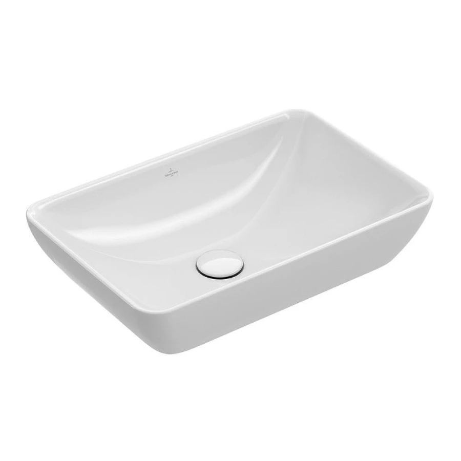 Раковина Villeroy&Boch Venticello полувстраиваемая накладная с переливом не шлиф Альпийский белый 41135501 55х36 см
