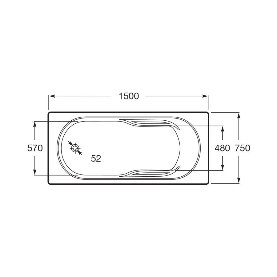 Ванна акриловая Roca Genova N прямоугольная Z.RU93.0.289.4 150x75 см