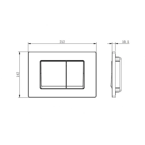 Панель смыва Aquatek Small 010C Хром матовая клавиши квадрат для INS-0000018 с верхней кнопкой смыва TDI-0000006