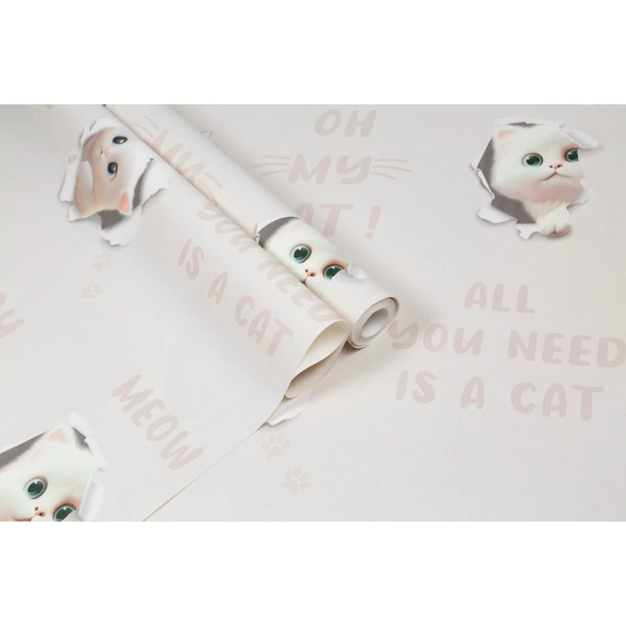 Обои флизелиновые Palitra Home 3D Cats Бежевый HC72285-12 1,06х10,05 м