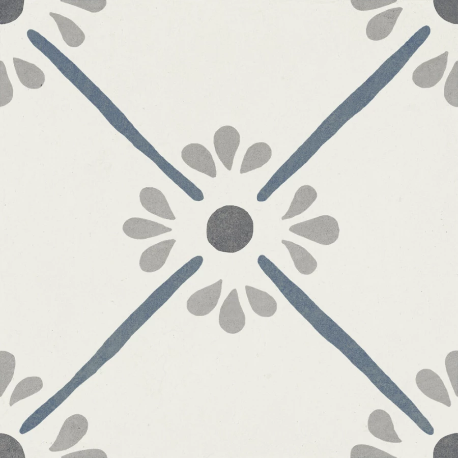 Керамогранит Harmony Peronda Provenza Blue Flower матовый многоцветный 3386037787 22,3х22,3 см