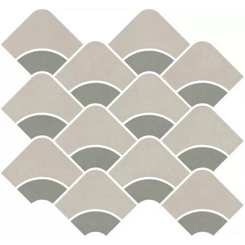 Плитка настенная Kerama Marazzi Таделакт Декор наборный обрезной матовый зелёный бежевый KMD2HID006BR 30x28 см