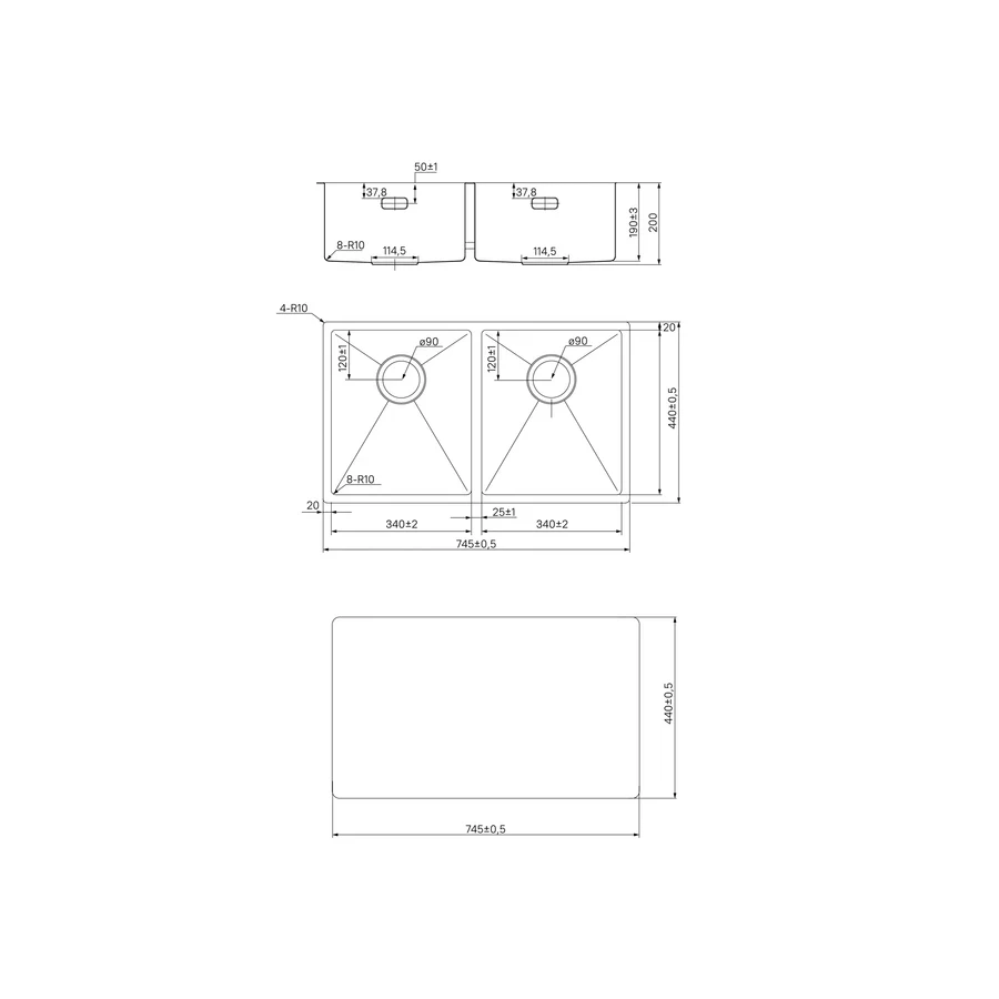 Мойка Iddis Edifice EDI75S2i77 нержавеющая сталь универсального монтажа сатин 74,5*44 см