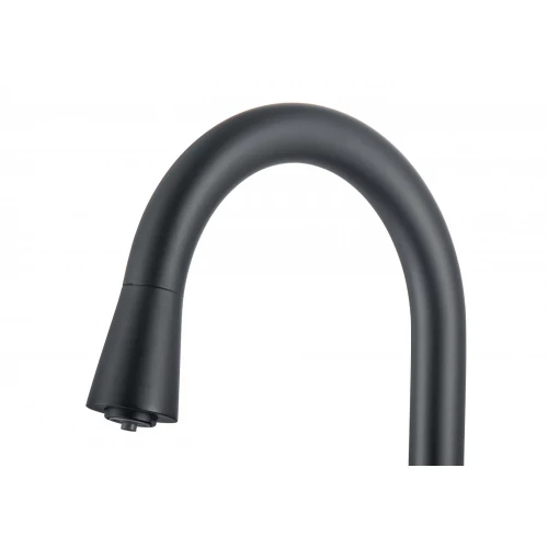 Смеситель для кухни Aquatek с подключением к фильтру воды полукруглый излив матовый черный AQ1085MB
