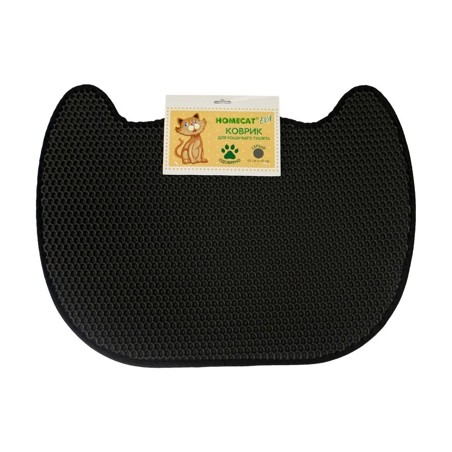 Коврик для кошачьего туалета Homecat eva фигурный серый 3518740 65х49 см