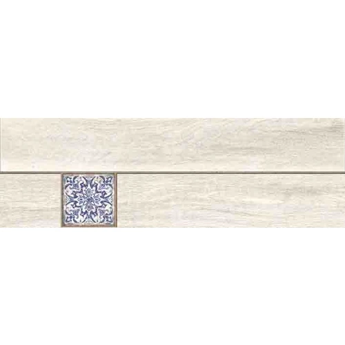 Керамогранит Cersanit Ornamentwood глазурованная, декорированный C-OW4M053D белый 18,5x59,8