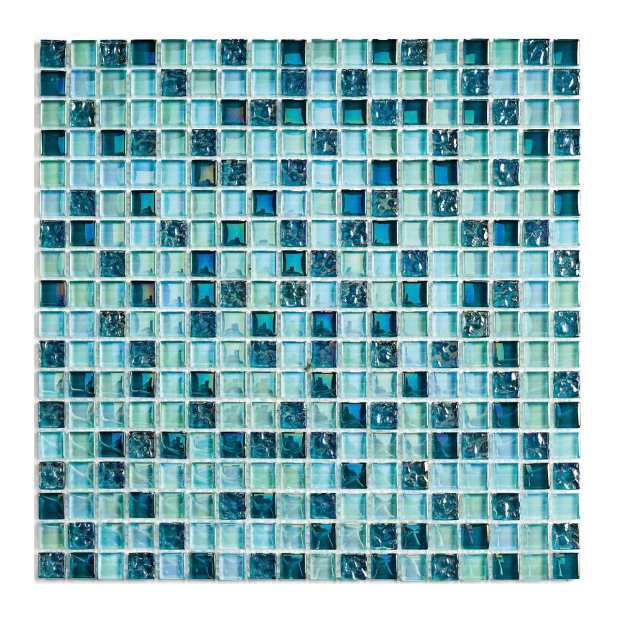 Мозаика Bonaparte Стеклянная мозаика Sea Drops 15х15 глянцевая бирюзовая 30х30 см