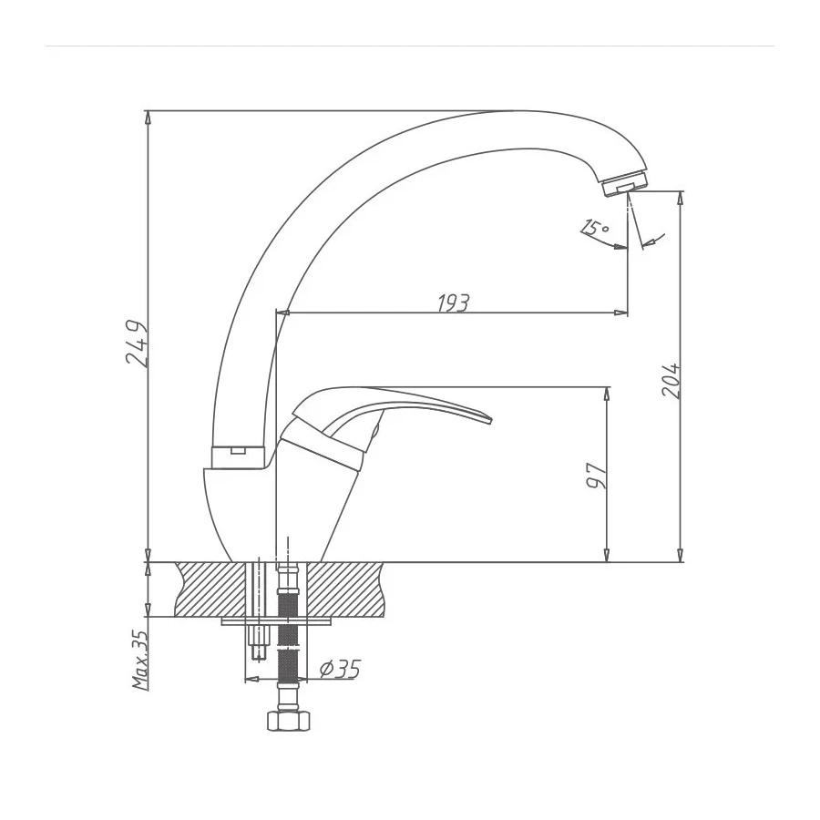Смеситель для кухни Haiba HB4103