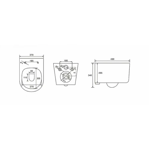 Унитаз компакт Aquatek Мия подвесной безободковый тонкое сиденье с механизмом плавного закрывания крепеж AQ2004-00 49x37x34 см