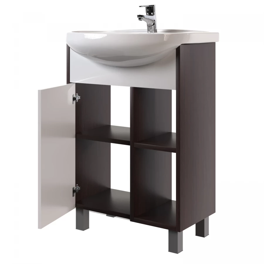 Тумба для ванной MixLine Боско-65 белая венге под умывальник Best-65 550331