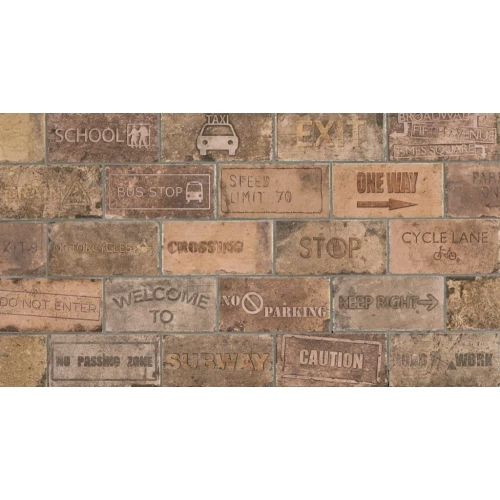 Керамогранит CIR New York Road Signs Mix Chelsea матовый коричневый 1048423 20х10 см