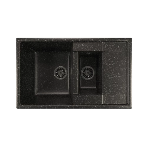 Мойка из искусственного мрамора MixLine ML-GM22 525178 черный 49,5x77 см