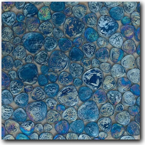Стеклянная мозаика Art&Natura Drops сетка глянцевая голубая dr21 30,3х30,3 см