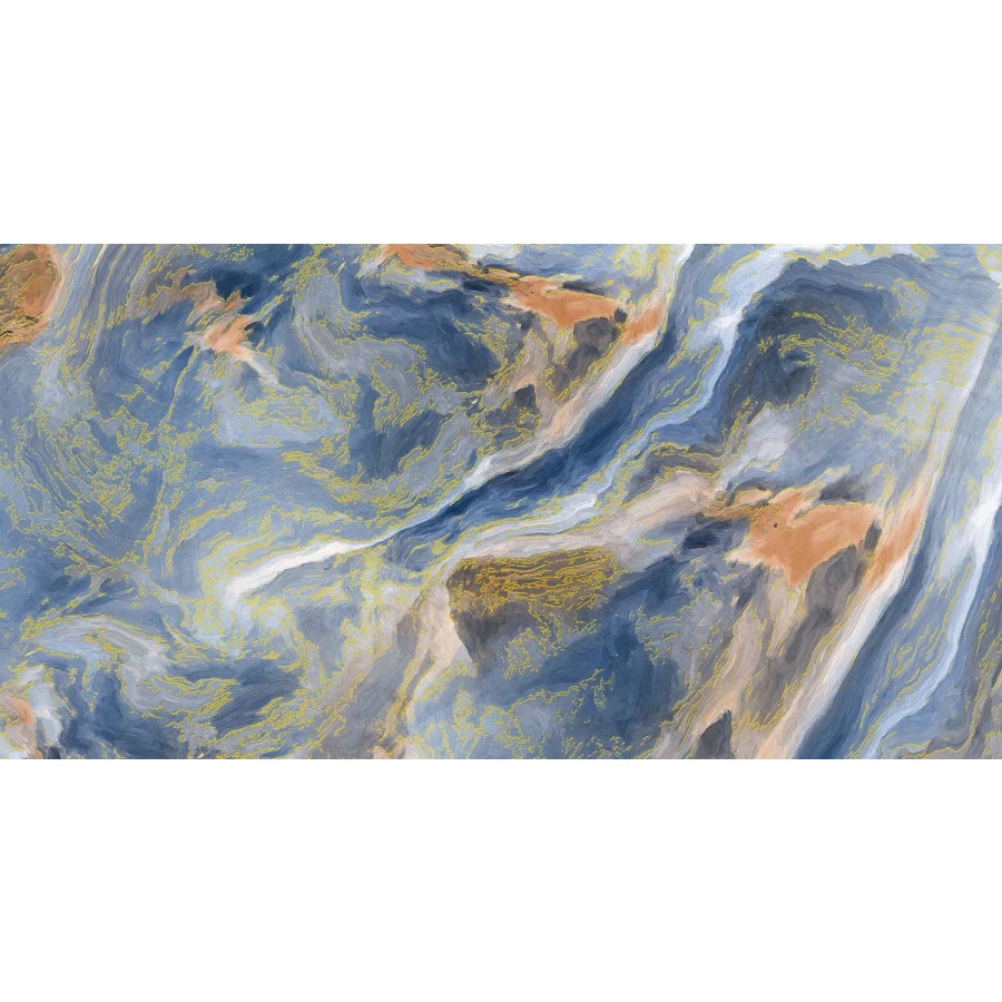 Плитка керамогранитная Azario Carlin Aqua Gold Carving H18004001G 120х60 см