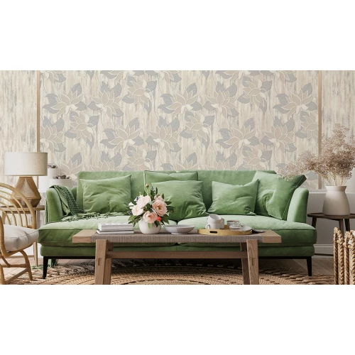 Обои флизелиновые Аспект Лотос бежевые 70337-24 1,06х10,05 м