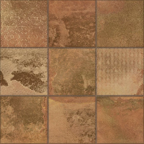 Керамогранит La Platera Cora Kube Cobre-D матовый коричневый 45х45 см