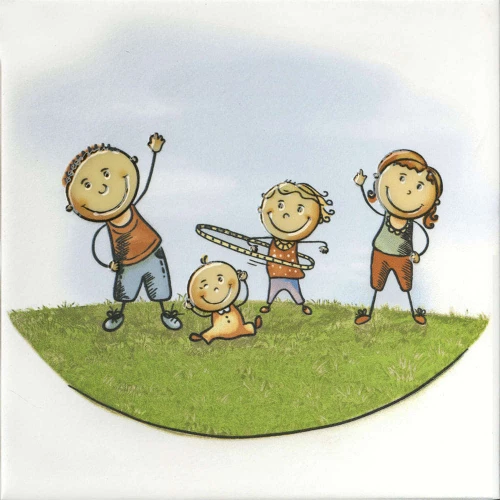 Декор Kerama Marazzi Весёлые старты Аэробика полуматовый голубой OS/A252/5009 20x20 см