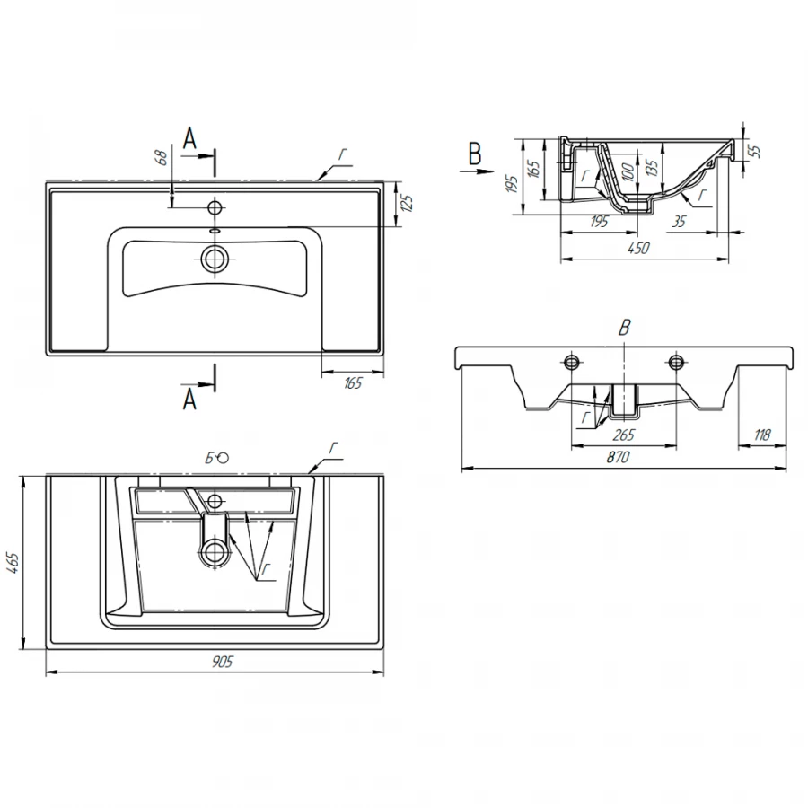 Тумба Briz Vena Т20-90 239 03-20090-15 00 Бел 90 см