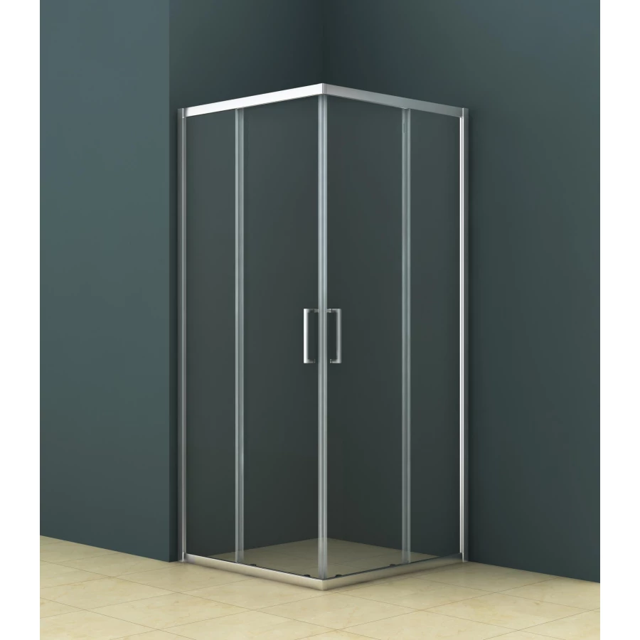 Душевое ограждение Azario Seattle хром прозрачное стекло 6мм AZ-131 S A 100х100х195 см