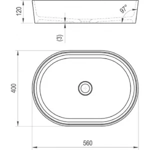 Умывальник Ravak Moon 2 без перелива XJN01300002 56x40 см