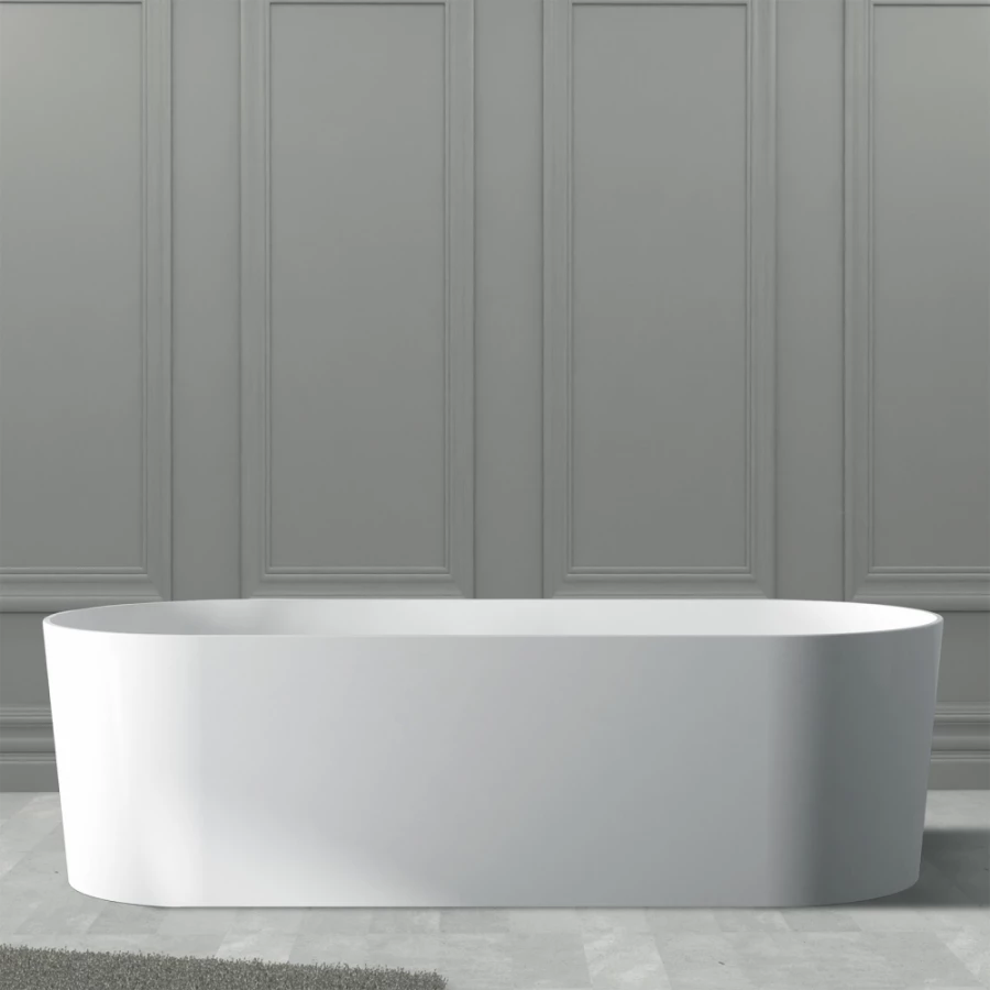 Ванна из искусственного камня Abber Stein белая матовая AS9614 180x75 см