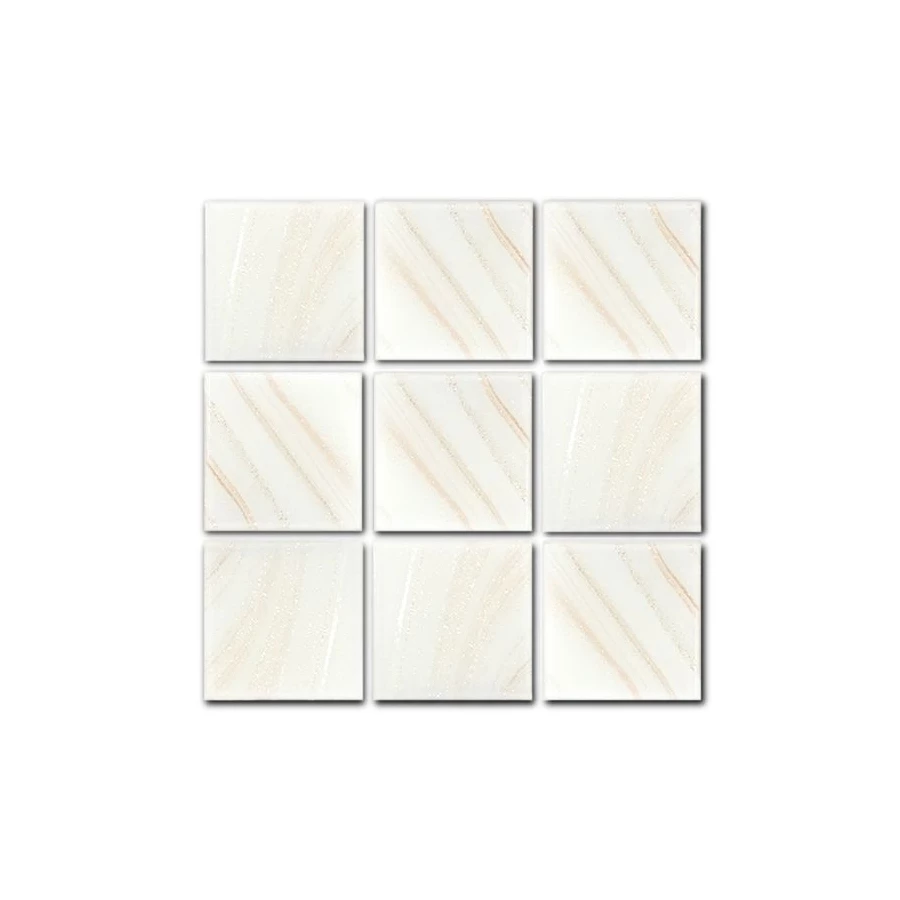 Стеклянная мозаика Rose Mosaic Gold Star сетка 2x2 глянцевая белая G02(5)322x322 32,2х32,2 см