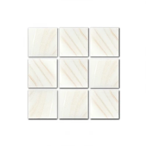 Стеклянная мозаика Rose Mosaic Gold Star сетка 2x2 глянцевая белая G02(5)322x322 32,2х32,2 см