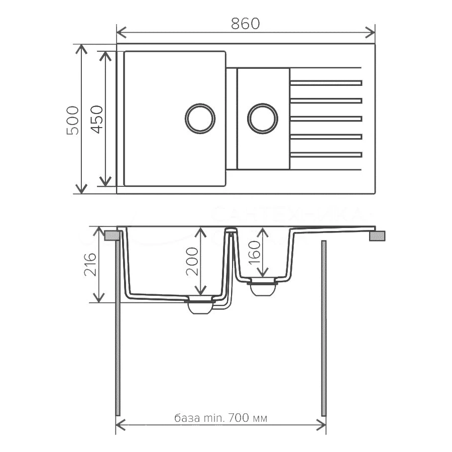 Кухонная мойка Tolero R-118 R-118 №102 (Сафари) 86х50 см