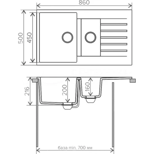 Кухонная мойка Tolero R-118 R-118 №102 (Сафари) 86х50 см