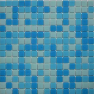 Мозаика Tonomosaic CSJ32 противоскользящая, из смальты, голубая, белая 32,7*32,7 см