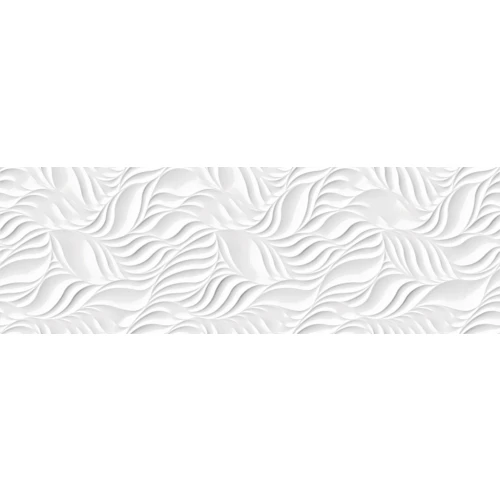 Плитка настенная Cifre Leaves Glaciar Brillo белая 30*90 см