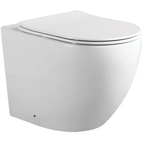 Унитаз напольный Aquatek Европа безободковый тонкое сиденье с механизмом плавного закрывания AQ1902-00