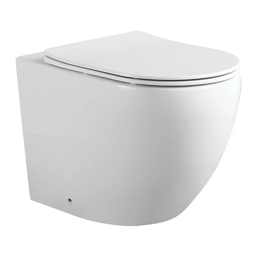 Унитаз напольный Aquatek Европа безободковый тонкое сиденье с механизмом плавного закрывания AQ1902-00