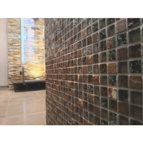 Мозаика из стекла и натурального камня Caramelle Mosaic Klondike коричневый 30,5x30,5 см