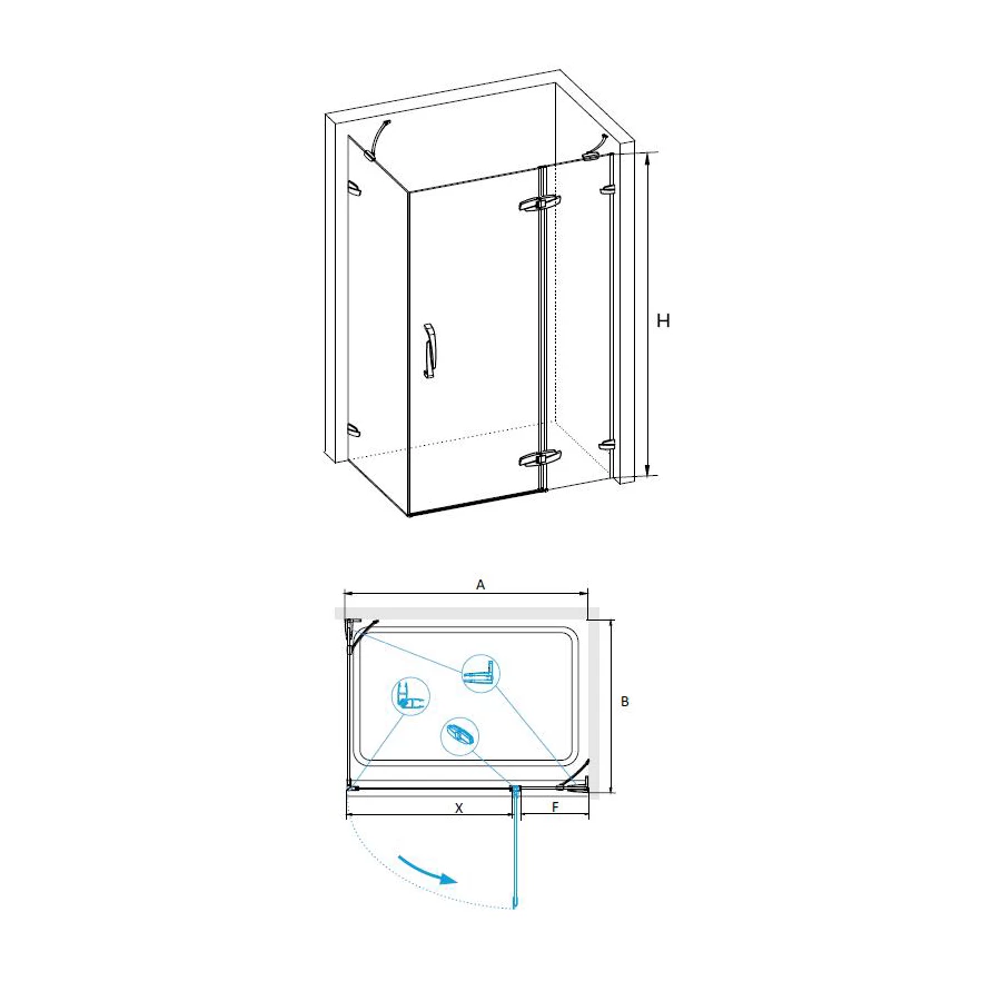 Душевой уголок RGW SA-41 Прозрачное 02034192-11 90х120 см