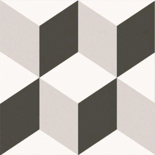 Керамогранит Keros Ceramica Barcelona Cube белый черный KRS0067 25х25 см