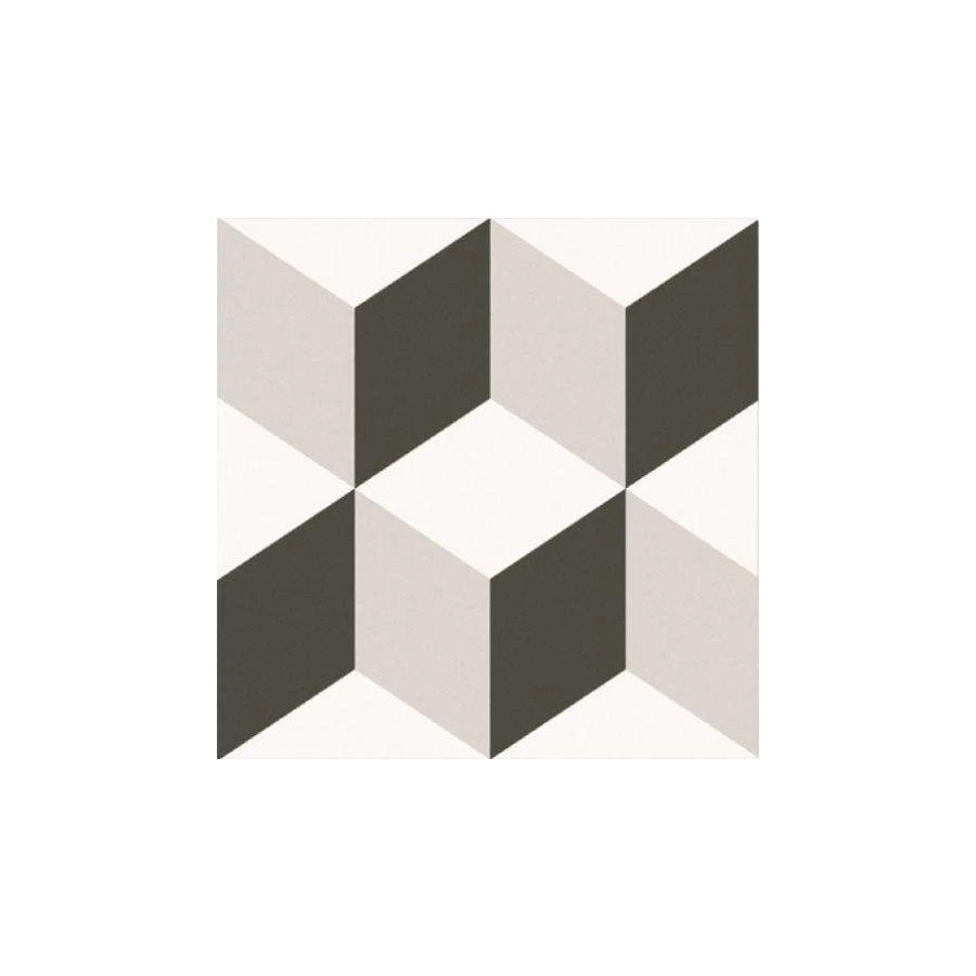 Керамогранит Keros Ceramica Barcelona Cube белый черный KRS0067 25х25 см