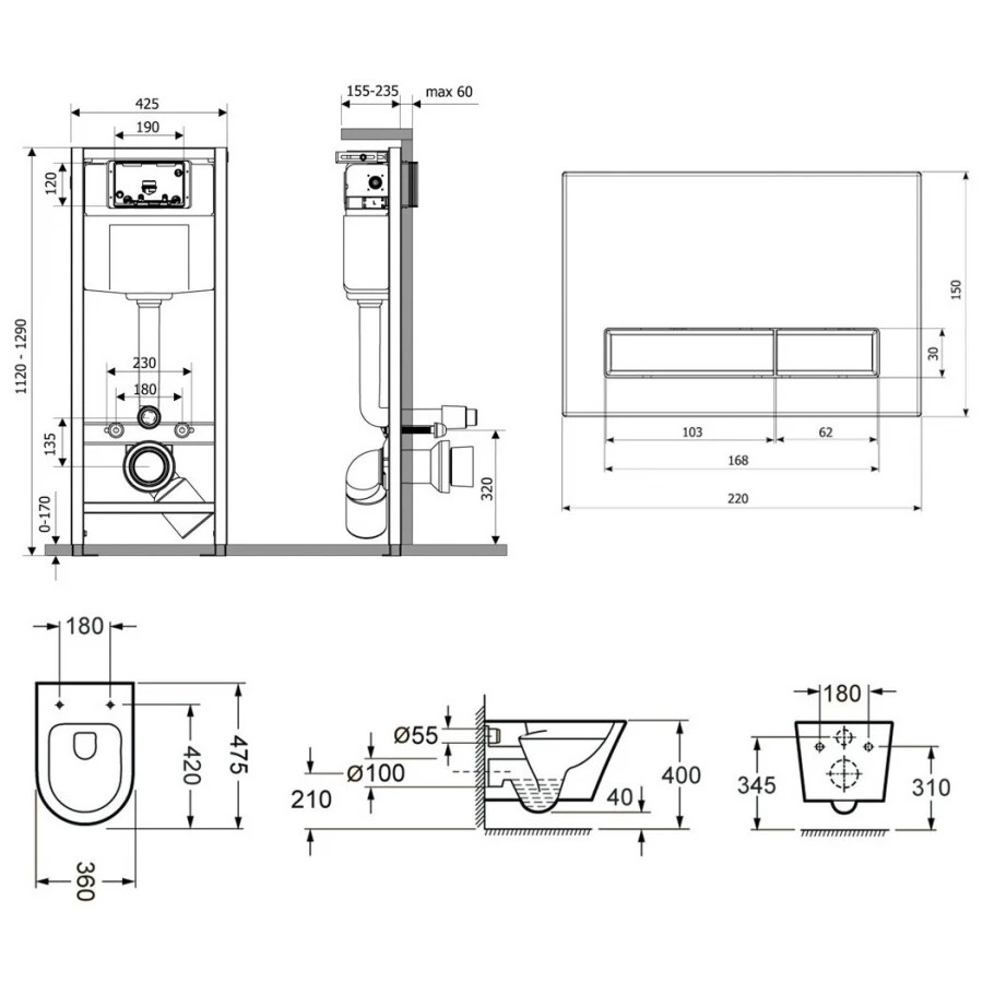 Унитаз Lavinia Boho Relfix Biore Compacto Rimless 77040088 (комплект 6 в 1)