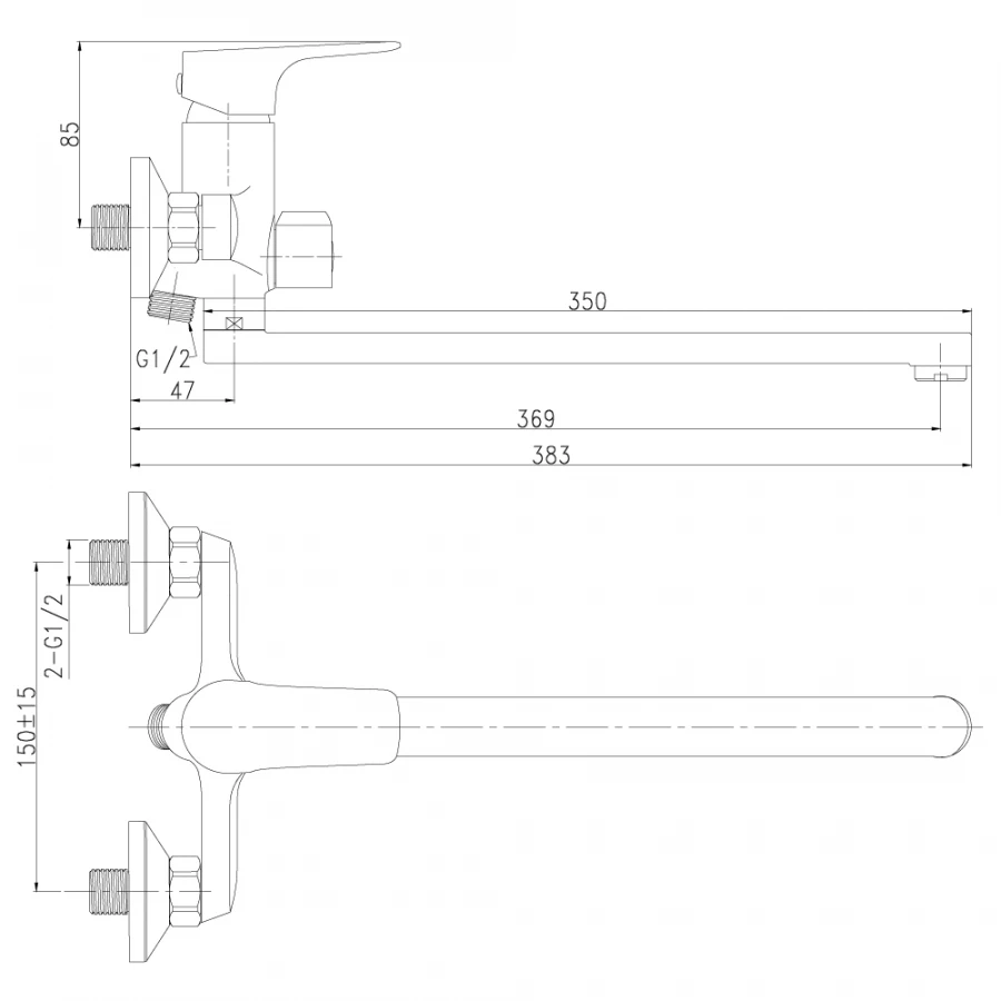 Смеситель для ванны Rossinka RS31 RS31-32 хром