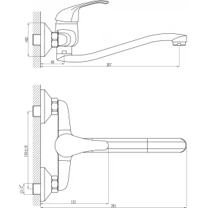 Смеситель для кухонной мойки Rossinka A A35-24 хром