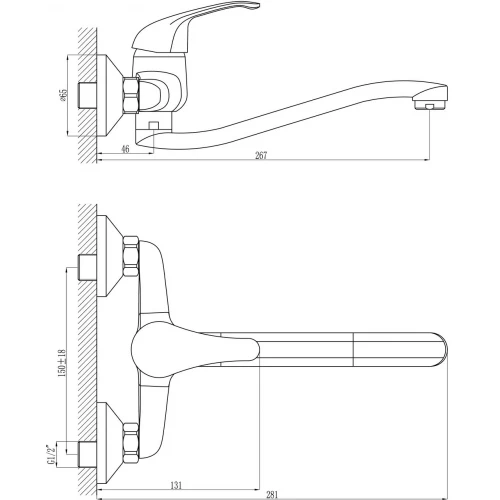 Смеситель для кухонной мойки Rossinka A A35-24 хром