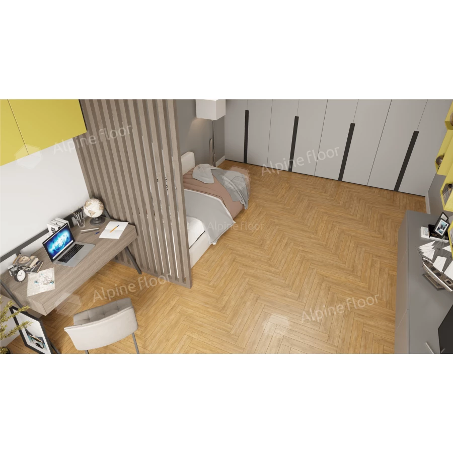 Ламинат Alpine Floor Herringbone Дуб Тулуза LF102-4 33 класс 8 мм 2.2034 кв.м 60.6х10.1 см