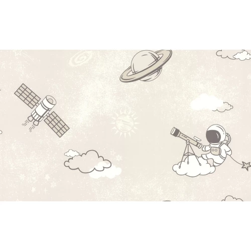 Обои флизелиновые Аспект Deluxe Акцент Космикс белые 70438-12 1,06х10,05 м