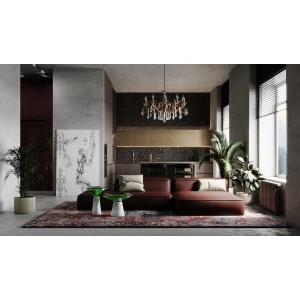 Мозаика Bonaparte Стеклянная мозаика Arabika 20х20 с авантюрином глянцевая коричневая 32,7х32,7 см